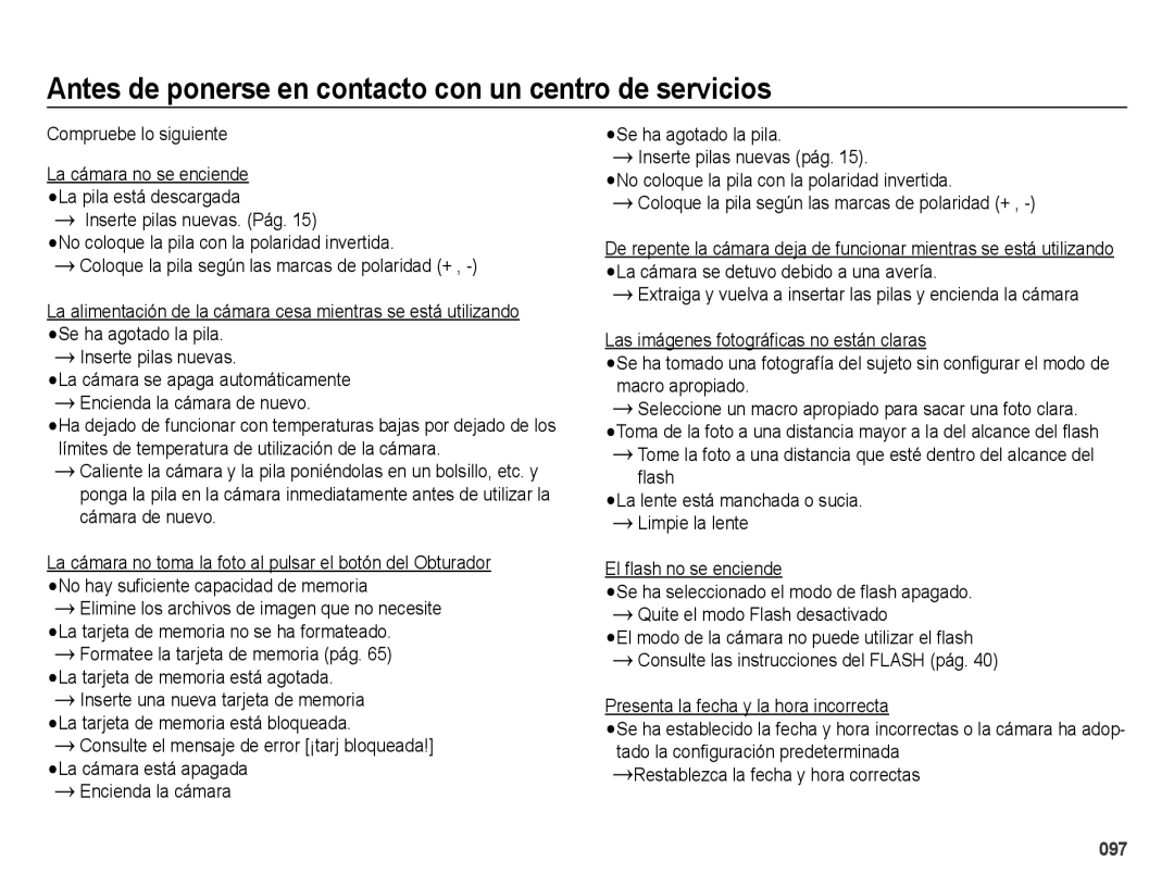 Samsung EC-WB5000BPBE1, EC-WB5000APB manual Antes de ponerse en contacto con un centro de servicios 