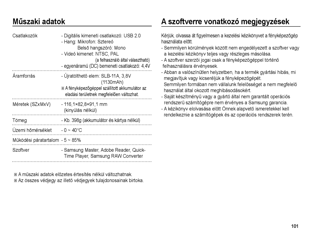 Samsung EC-WB5000BPBE3, EC-WB5000BPBE1, EC-WB5000BPBIT, EC-WB5000BPBE2 manual Szoftverre vonatkozó megjegyzések 