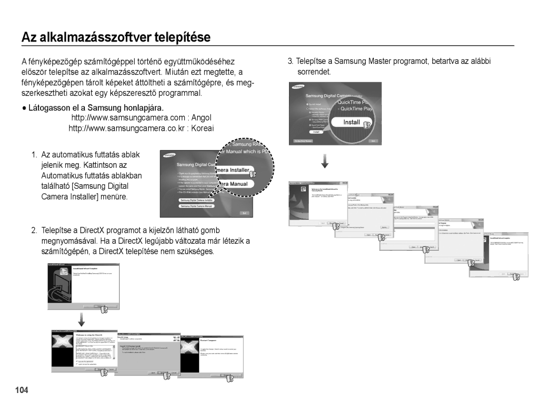 Samsung EC-WB5000BPBIT, EC-WB5000BPBE1, EC-WB5000BPBE3, EC-WB5000BPBE2 manual Az alkalmazásszoftver telepítése 