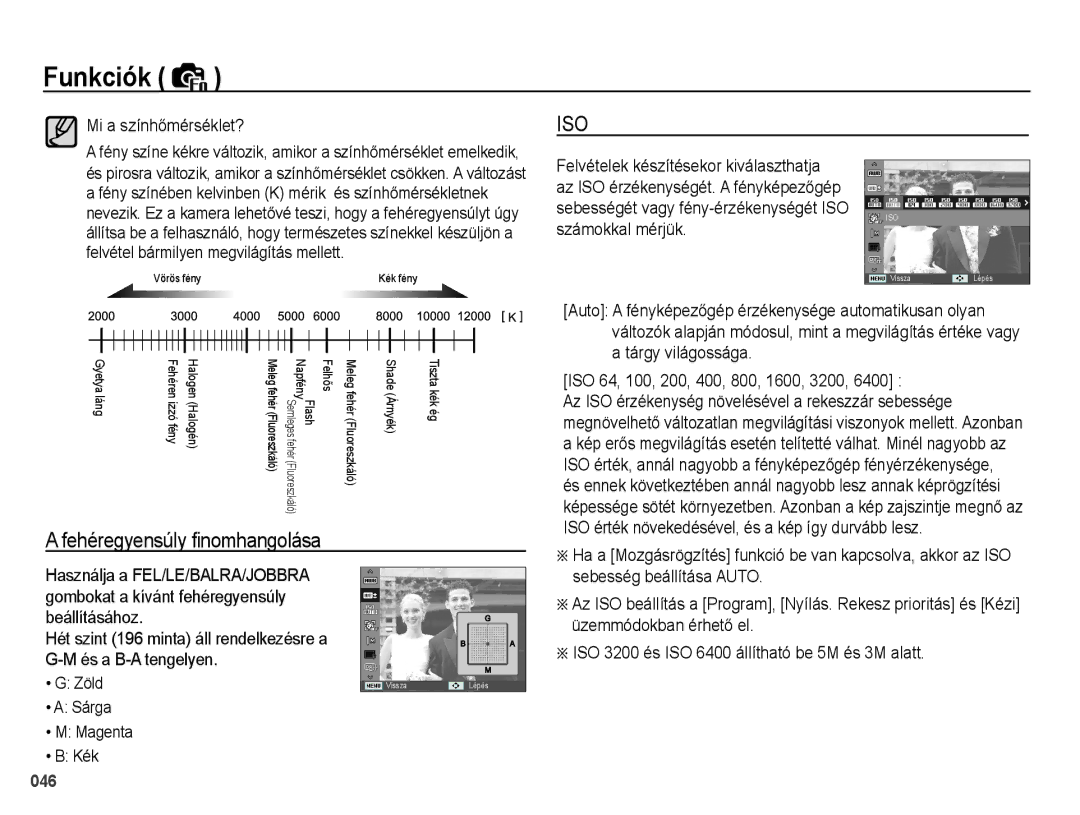 Samsung EC-WB5000BPBE2, EC-WB5000BPBE1 manual Fehéregyensúly ¿nomhangolása, Mi a színhĘmérséklet?, Sebesség beállítása Auto 