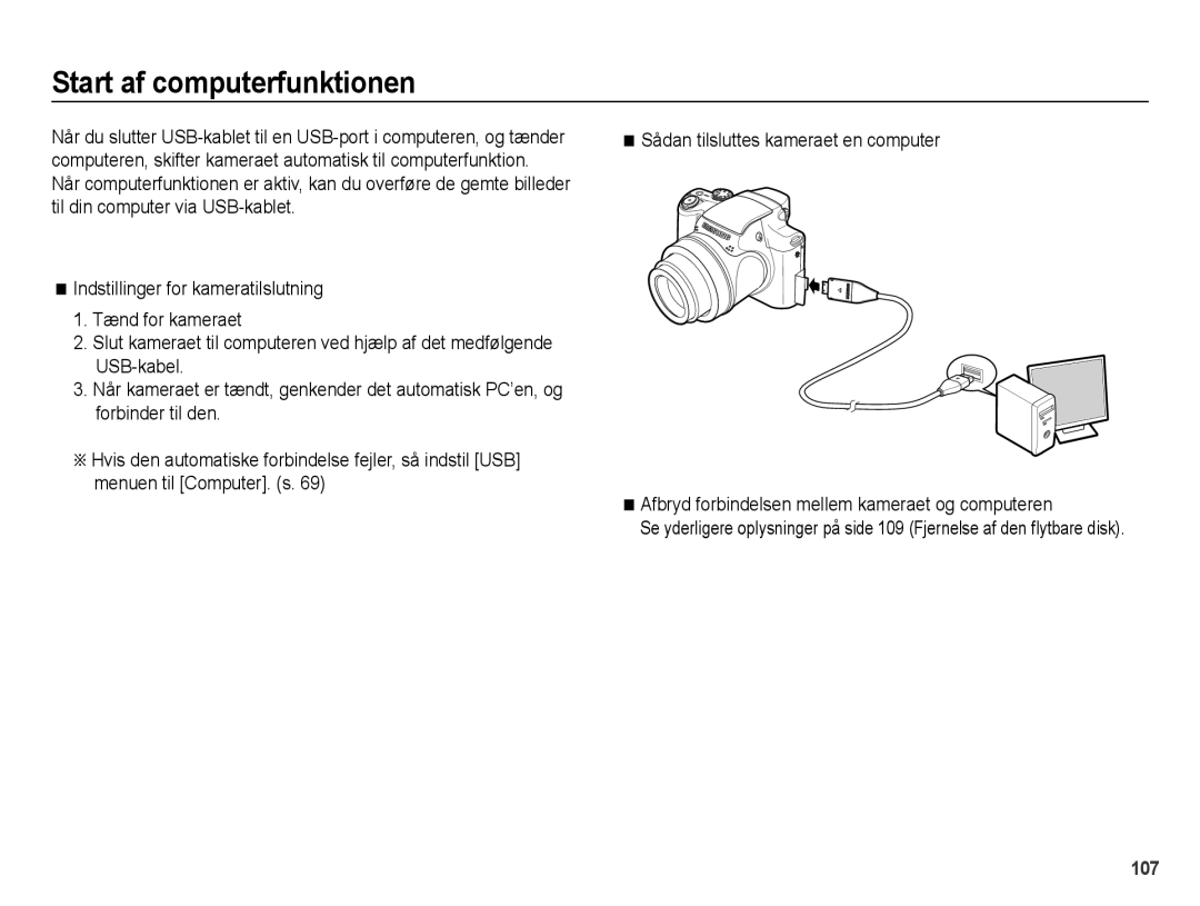 Samsung EC-WB5000BPBE2 manual Start af computerfunktionen 