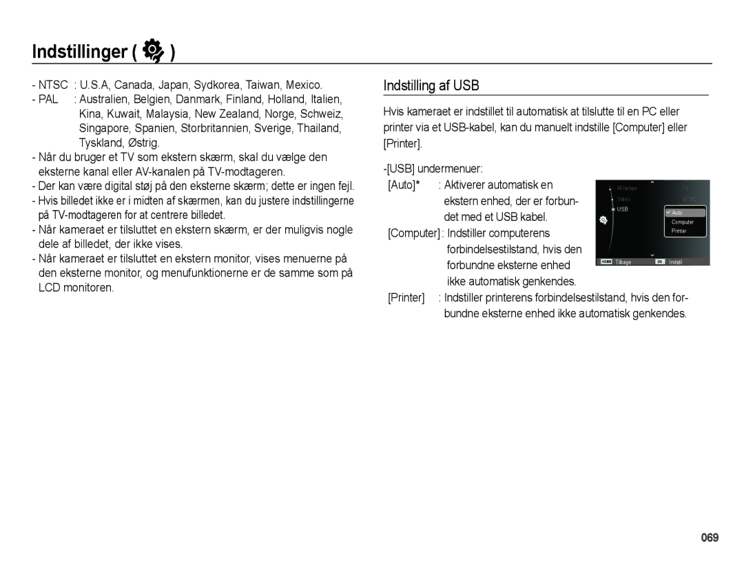 Samsung EC-WB5000BPBE2 manual Indstilling af USB 