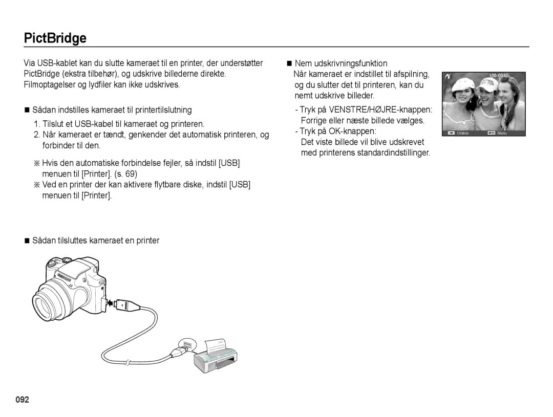 Samsung EC-WB5000BPBE2 manual PictBridge, Tryk på OK-knappen 