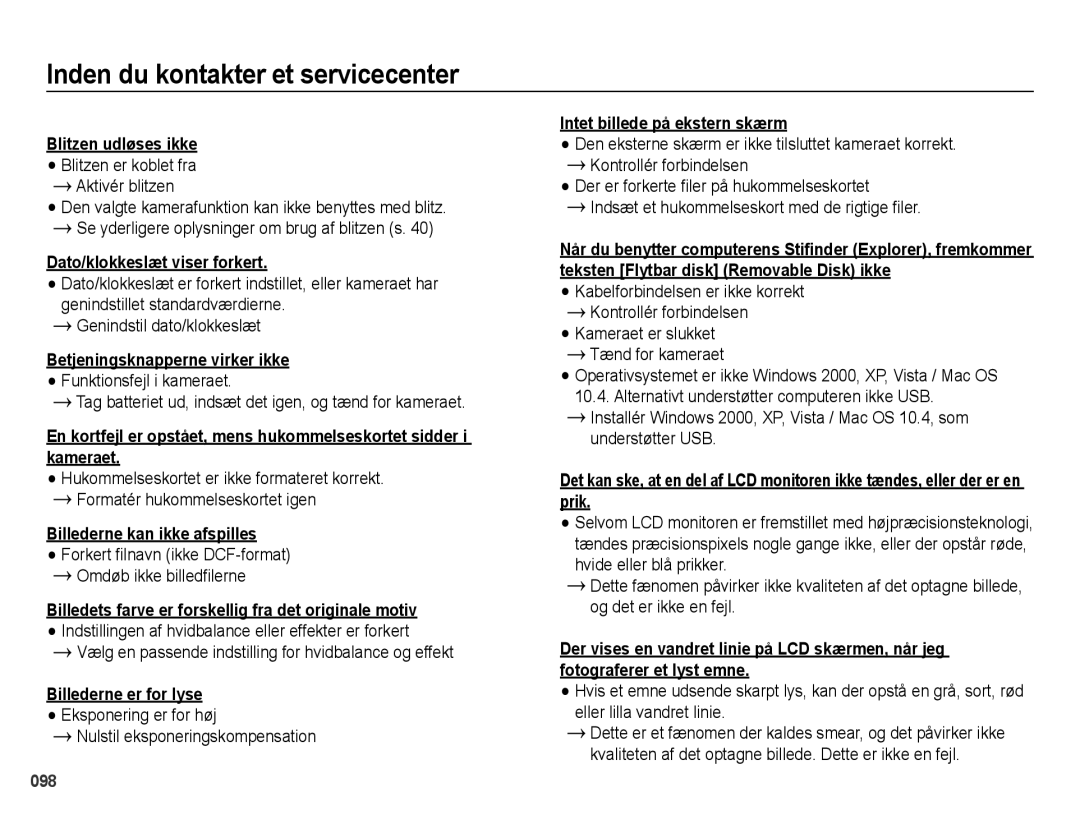 Samsung EC-WB5000BPBE2 manual Forkert filnavn ikke DCF-format Omdøb ikke billedfilerne 