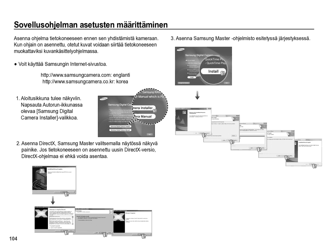 Samsung EC-WB5000BPBE2 manual Sovellusohjelman asetusten määrittäminen, Voit käyttää Samsungin Internet-sivustoa 