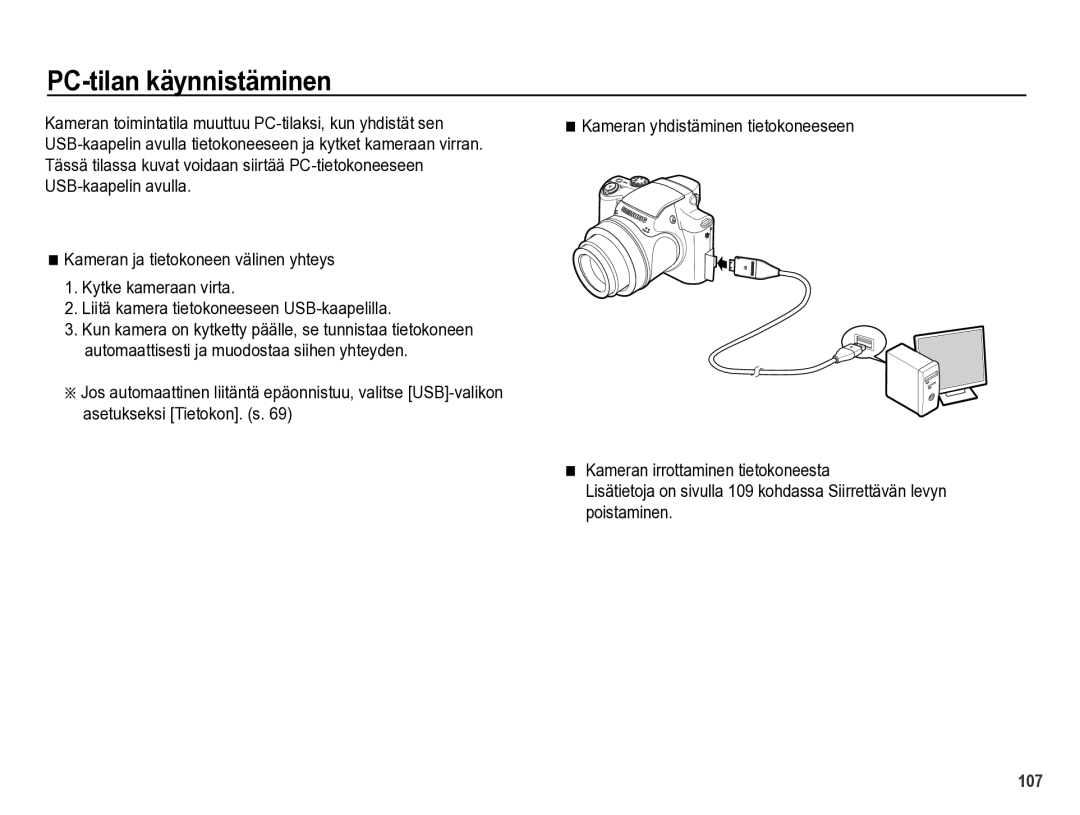 Samsung EC-WB5000BPBE2 manual PC-tilan käynnistäminen 