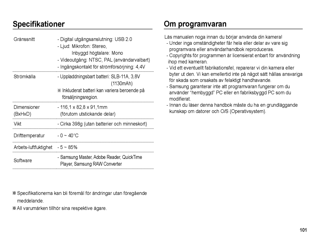 Samsung EC-WB5000BPBE2 manual Om programvaran 