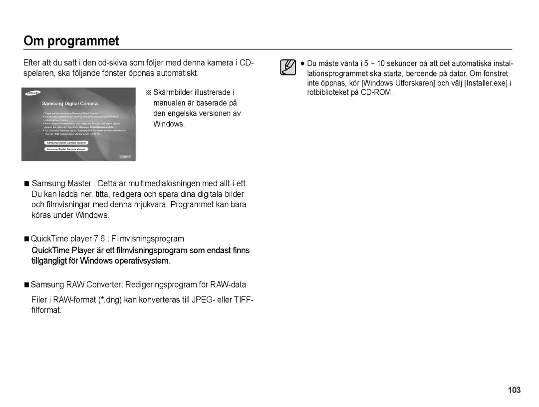 Samsung EC-WB5000BPBE2 manual Om programmet 