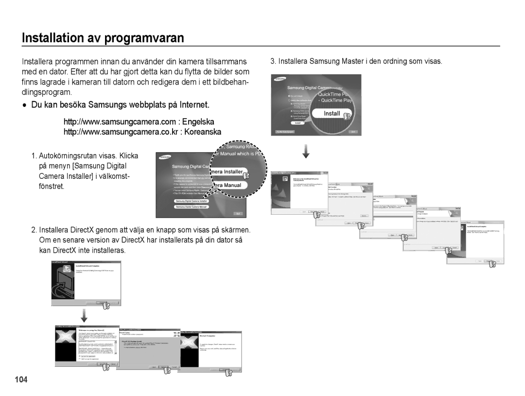 Samsung EC-WB5000BPBE2 manual Installation av programvaran, Du kan besöka Samsungs webbplats på Internet 