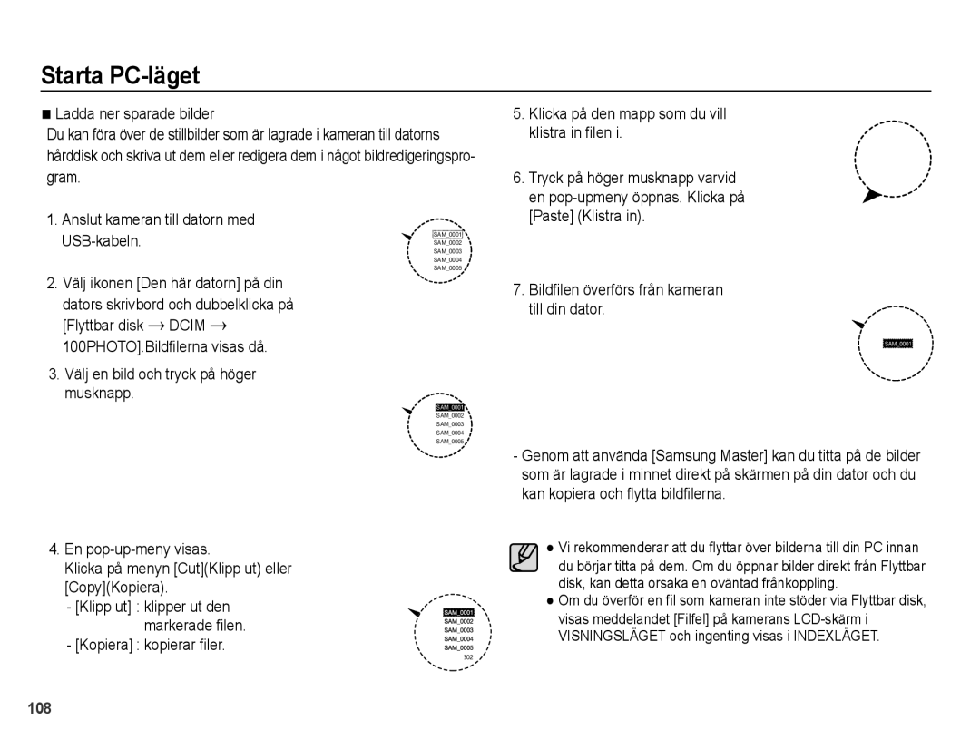 Samsung EC-WB5000BPBE2 manual Välj ikonen Den här datorn på din, Dators skrivbord och dubbelklicka på, Flyttbar disk 