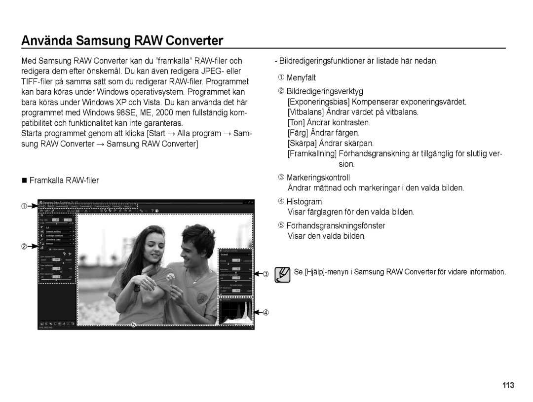 Samsung EC-WB5000BPBE2 manual Använda Samsung RAW Converter 