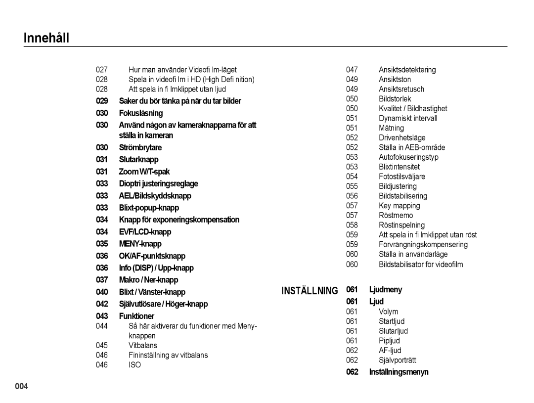 Samsung EC-WB5000BPBE2 Fokuslåsning, Ställa in kameran, Strömbrytare, Slutarknapp, Zoom W/T-spak, AEL/Bildskyddsknapp 