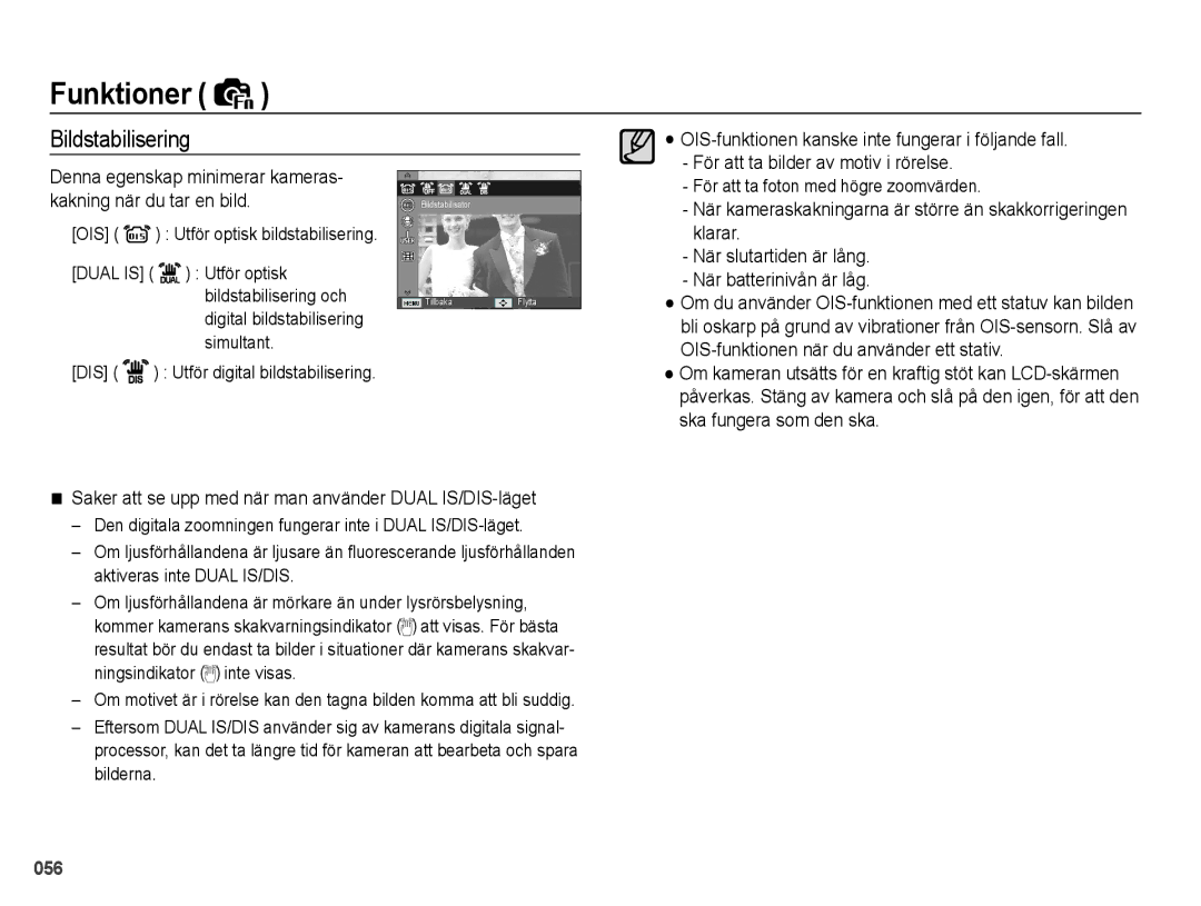 Samsung EC-WB5000BPBE2 manual Bildstabilisering, För att ta foton med högre zoomvärden 