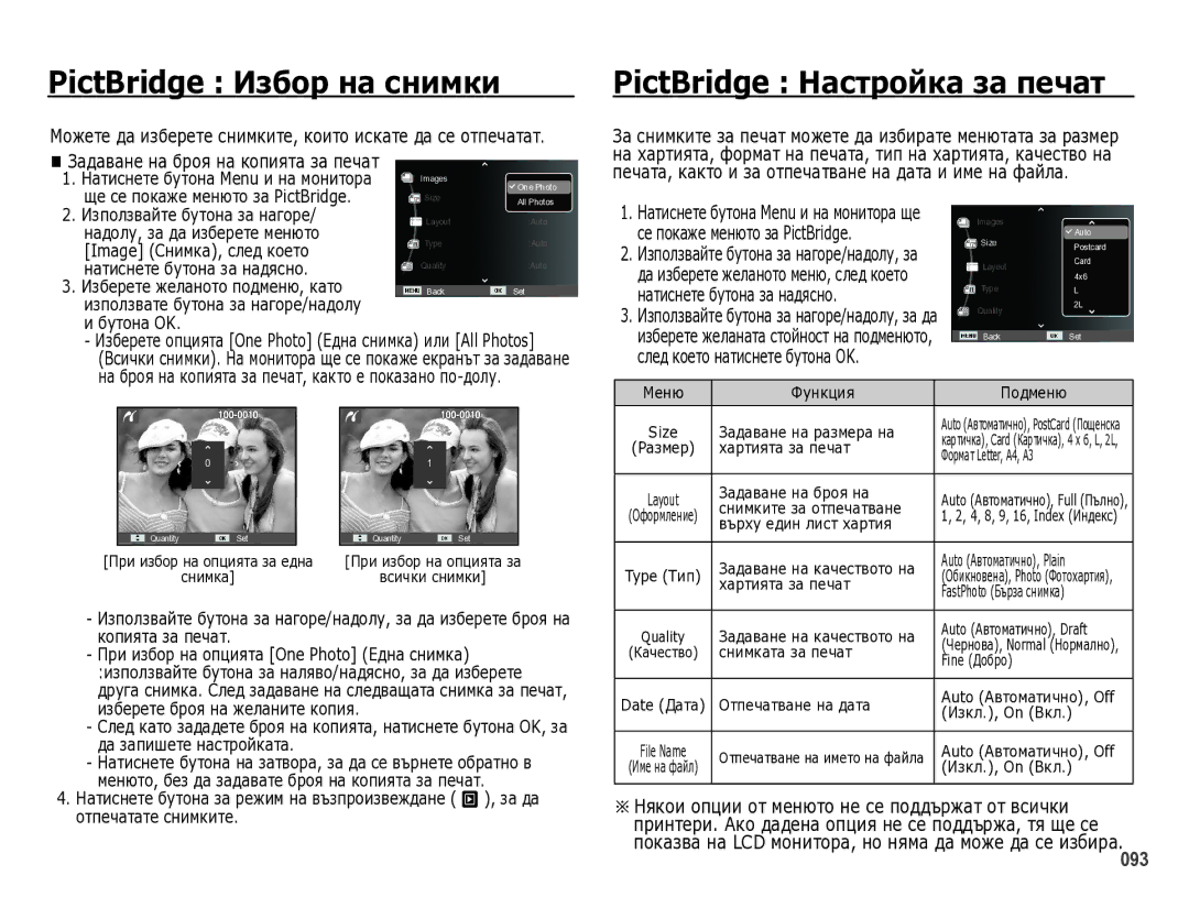 Samsung EC-WB5000BPBE3 manual PictBridge ǰȏȉȖȘ ȕȈ șȕȐȔȒȐ, PictBridge ǵȈșтȘȖȑȒȈ ȏȈ ȗȍȟȈт 