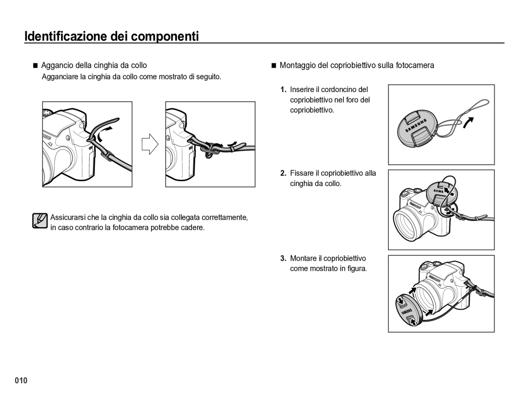 Samsung EC-WB5000BPBIT manual Aggancio della cinghia da collo 