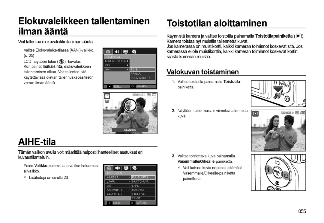 Samsung EC-WB500ABP/E2, EC-WB500BBP/E2, EC-WB500BBA/E2 manual AIHE-tila, Valokuvan toistaminen, Kuva, Painettuna 