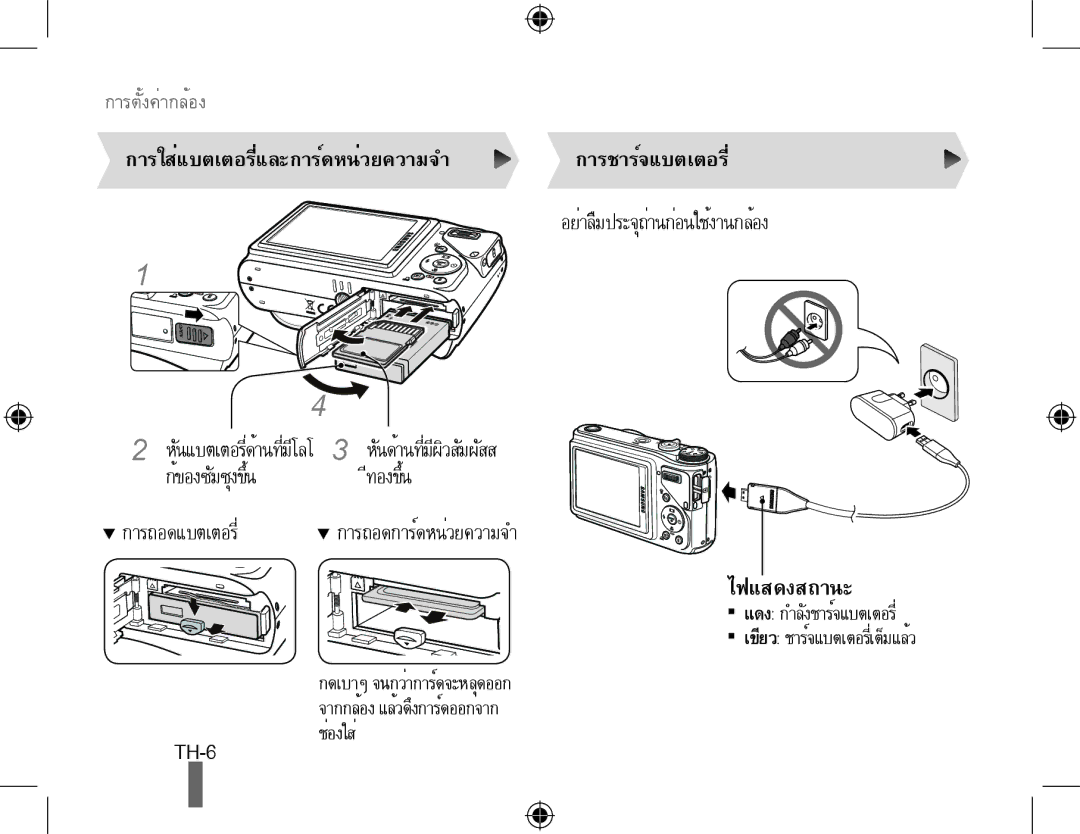 Samsung EC-WB500BBP/ME, EC-WB500BBP/FR, EC-WB510BBP/FR, EC-WB500ABP/GB, EC-WB500ABP/FR, EC-WB500BBP/IT manual ไฟแสดงสถานะ 