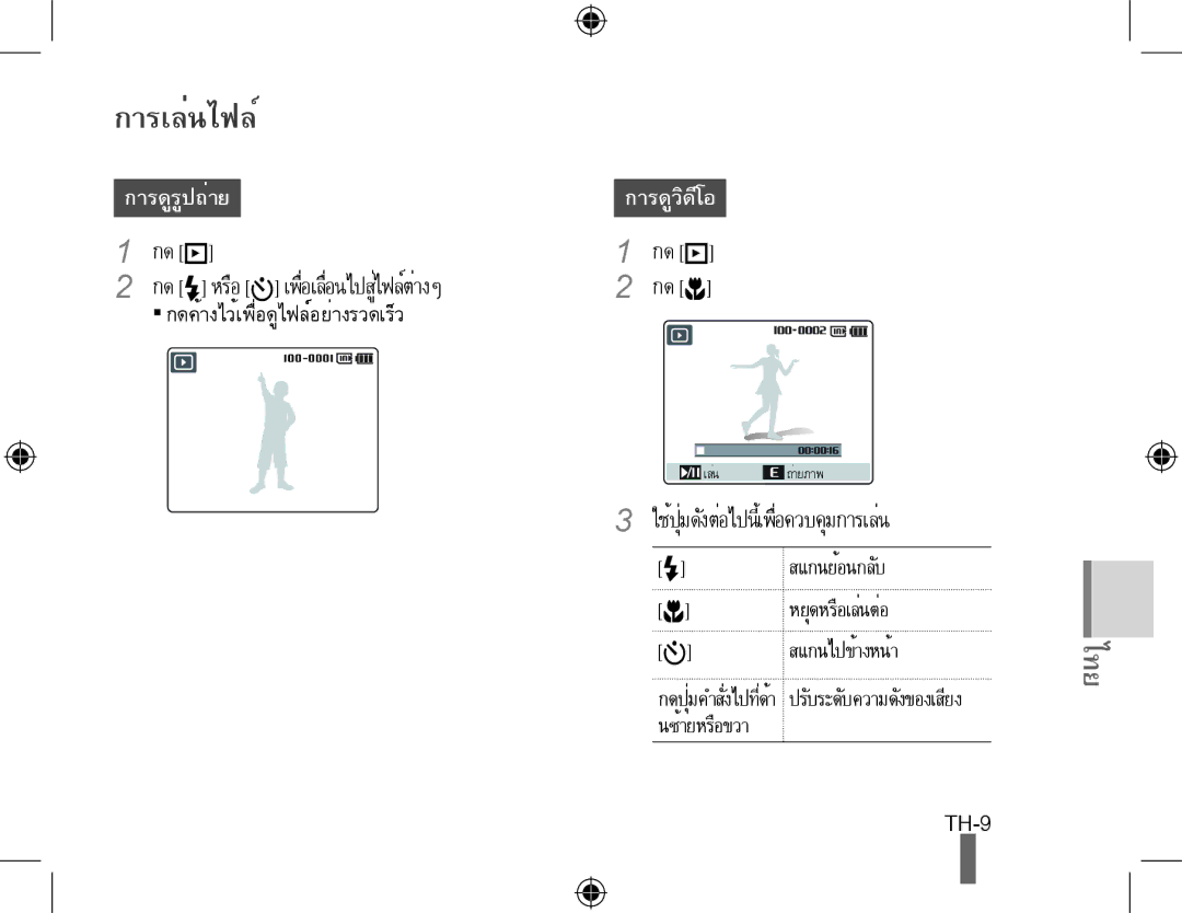 Samsung EC-WB500ABP/E3, EC-WB500BBP/FR, EC-WB510BBP/FR, EC-WB500ABP/GB, EC-WB500ABP/FR, EC-WB500BBP/IT manual การเล่นไฟล์ 