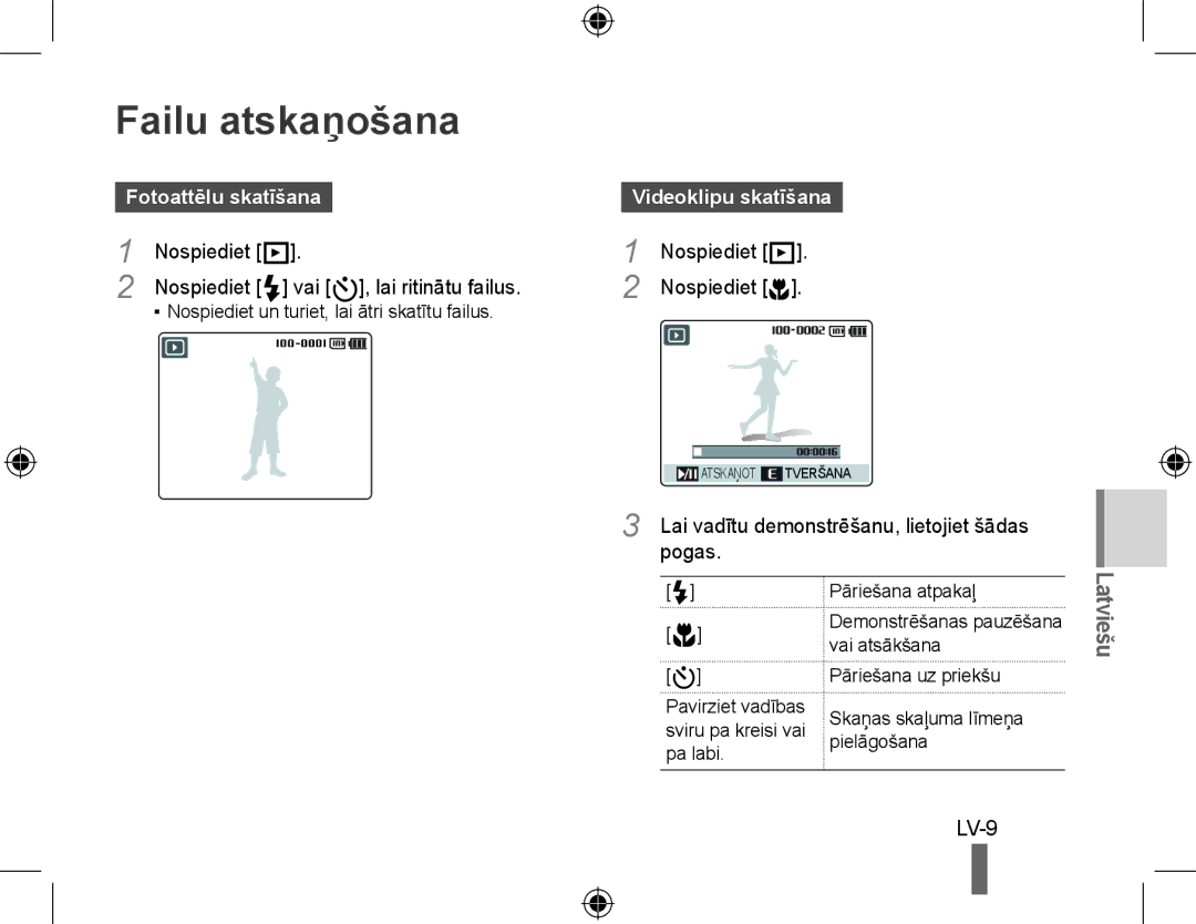 Samsung EC-WB500BBA/IT, EC-WB500BBP/FR manual Failu atskaņošana, Fotoattēlu skatīšana, Nospiediet P. Nospiediet M, Pogas 