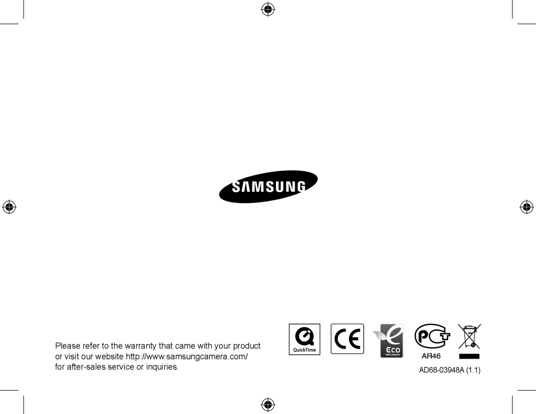 Samsung EC-WB500ABP/FR, EC-WB500BBP/FR, EC-WB510BBP/FR, EC-WB500ABP/GB, EC-WB500BBP/IT, EC-WB500BBA/IT manual AD68-03948A 