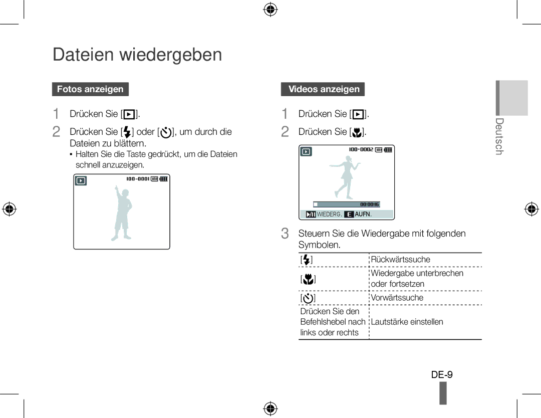 Samsung EC-WB500BBA/E3, EC-WB500BBP/FR, EC-WB510BBP/FR, EC-WB500ABP/GB Dateien wiedergeben, Fotos anzeigen, Videos anzeigen 