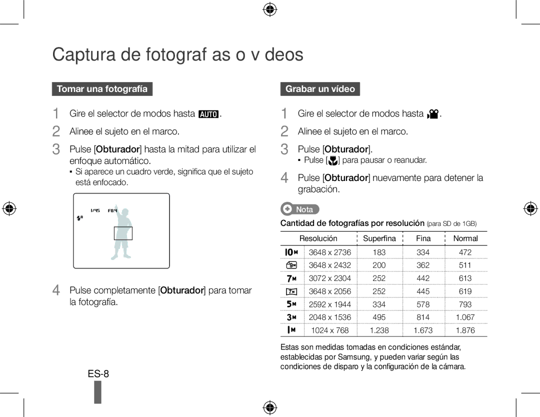 Samsung EC-WB500ABP/ME manual Tomar una fotografía, Gire el selector de modos hasta a, Alinee el sujeto en el marco 