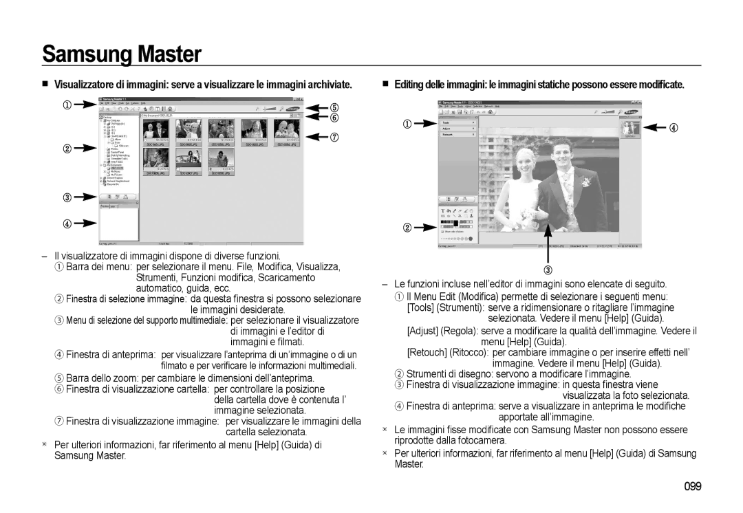 Samsung EC-WB500BBP/IT manual 099, Il visualizzatore di immagini dispone di diverse funzioni, Automatico, guida, ecc 