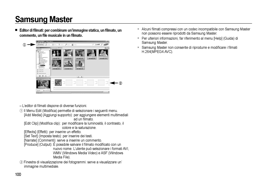 Samsung EC-WB500BBA/IT, EC-WB500BBP/IT, EC-WB500ABA/IT, EC-WB500ABP/IT manual 100 