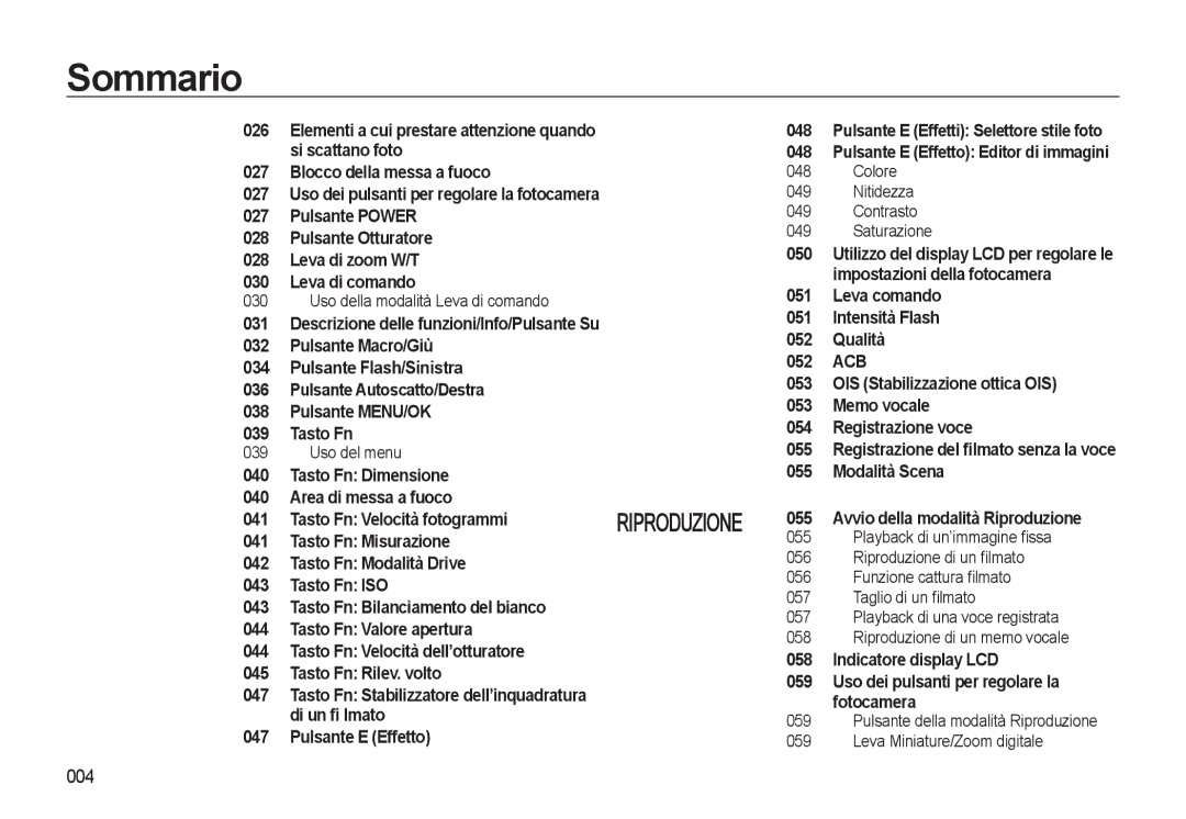 Samsung EC-WB500BBA/IT, EC-WB500BBP/IT, EC-WB500ABA/IT, EC-WB500ABP/IT manual 004 