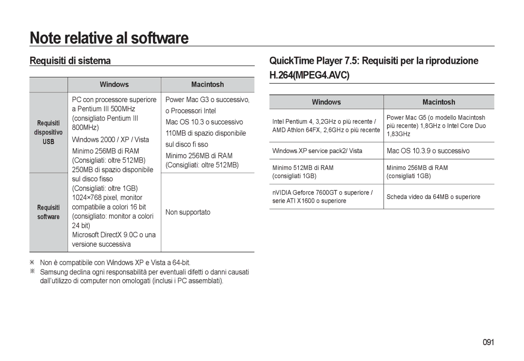 Samsung EC-WB500BBP/IT, EC-WB500BBA/IT, EC-WB500ABA/IT, EC-WB500ABP/IT manual 091, Windows Macintosh 