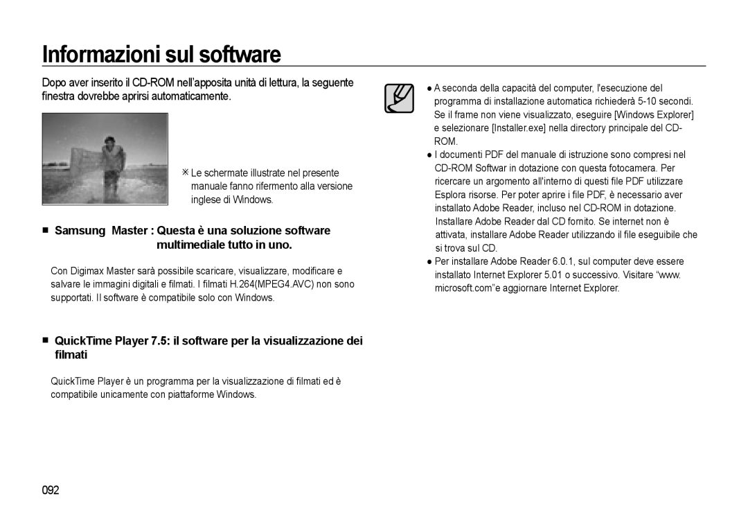 Samsung EC-WB500BBA/IT, EC-WB500BBP/IT, EC-WB500ABA/IT, EC-WB500ABP/IT manual Informazioni sul software, 092 