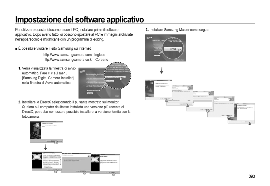 Samsung EC-WB500ABA/IT, EC-WB500BBP/IT, EC-WB500BBA/IT, EC-WB500ABP/IT manual Impostazione del software applicativo, 093 