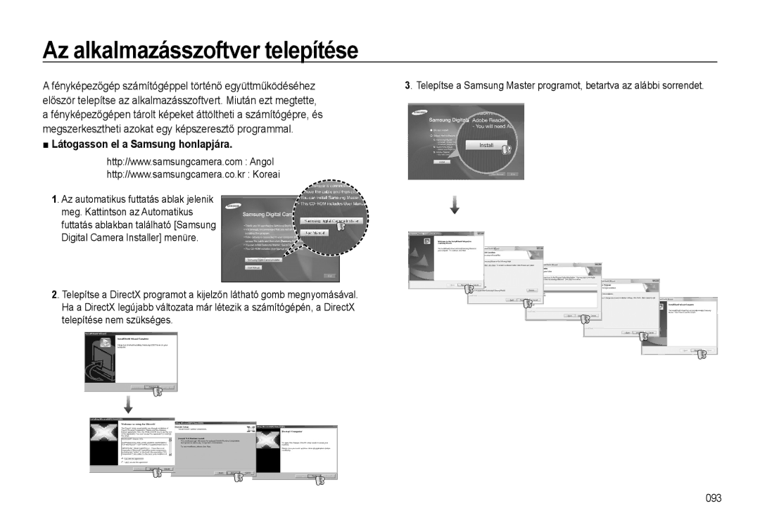 Samsung EC-WB500ABP/E3, EC-WB500BBP/IT, EC-WB500BBA/IT Az alkalmazásszoftver telepítése, Látogasson el a Samsung honlapjára 