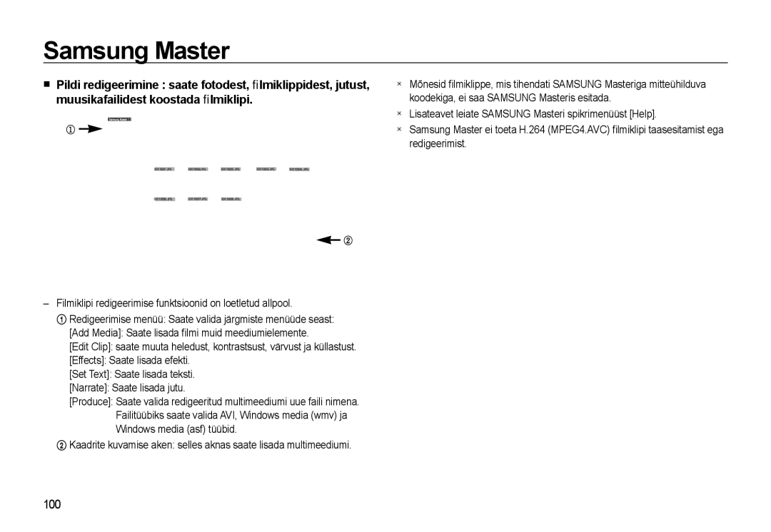 Samsung EC-WB500ABP/RU, EC-WB500BBP/RU manual 100 