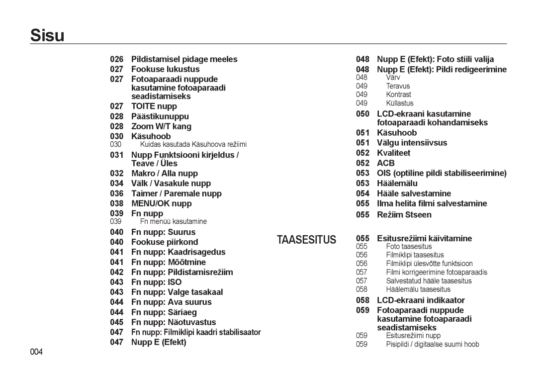 Samsung EC-WB500ABP/RU manual Pildistamisel pidage meeles Fookuse lukustus, Fn nupp Suurus, Esitusrežiimi käivitamine 