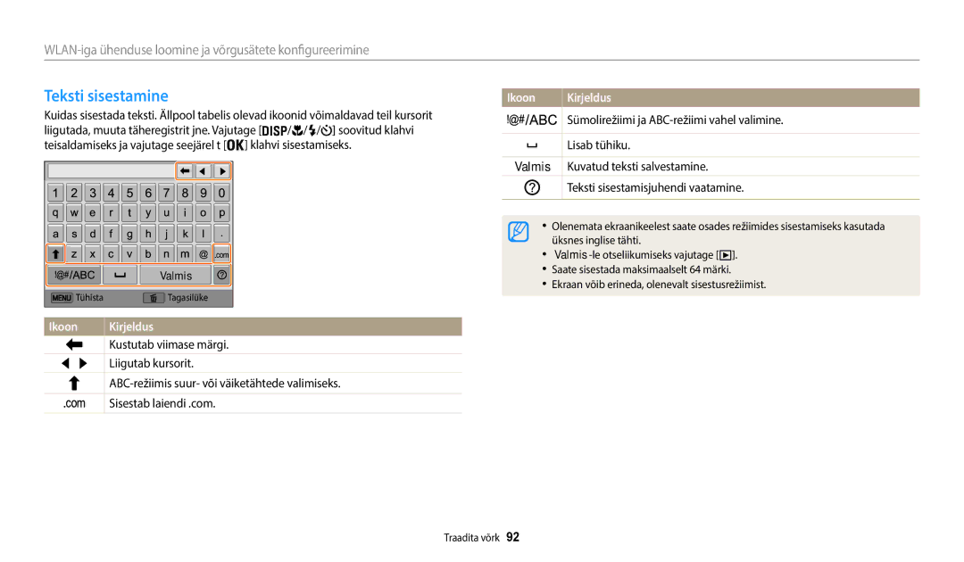 Samsung EC-WB50FZBPBE2, EC-WB50FZBPWE2, EC-WB50FZBPRE2 manual Teksti sisestamine, Valmis 