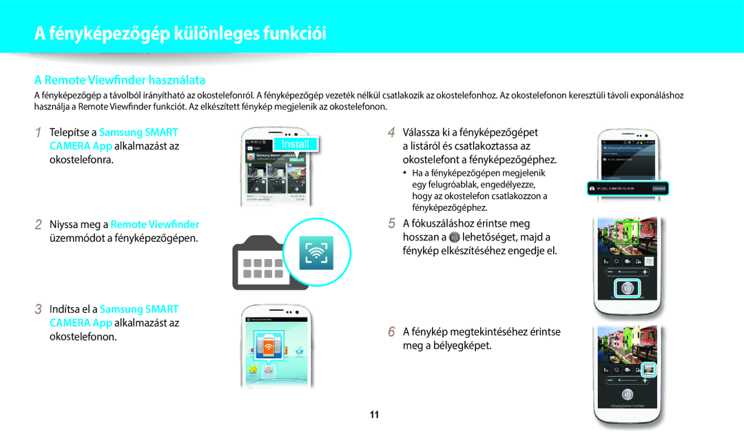 Samsung EC-WB350FBPNE3, EC-WB50FZBPBE3 Remote Viewfinder használata, Fénykép megtekintéséhez érintse meg a bélyegképet 