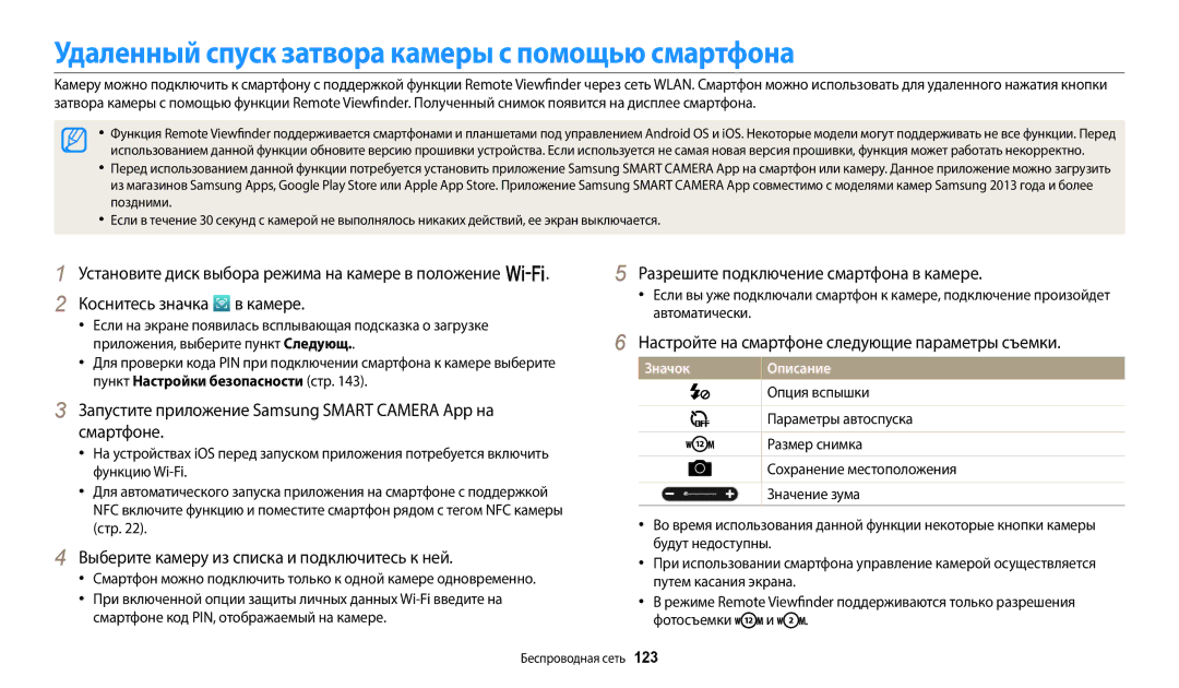 Samsung EC-WB50FZBPBKZ, EC-WB50FZBPBRU, EC-WB350FBPNRU, EC-WB50FZBPRRU Удаленный спуск затвора камеры с помощью смартфона 