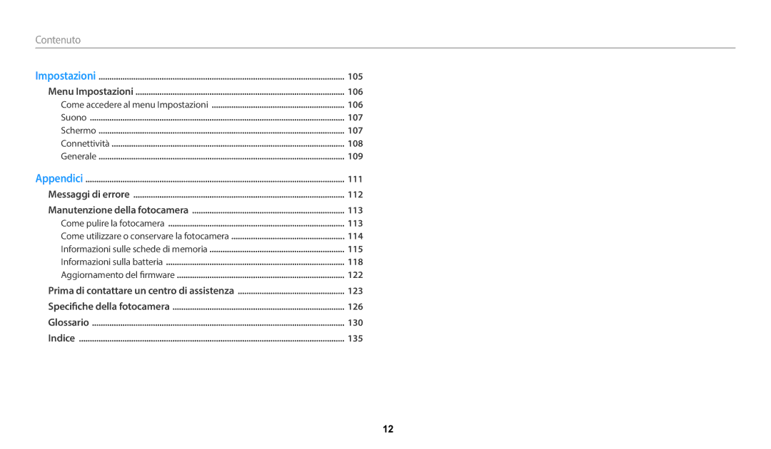 Samsung EC-WB50FZBPWE1 manual Contenuto 