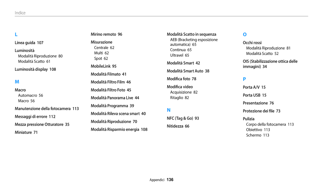 Samsung EC-WB50FZBPWE1 manual Indice 