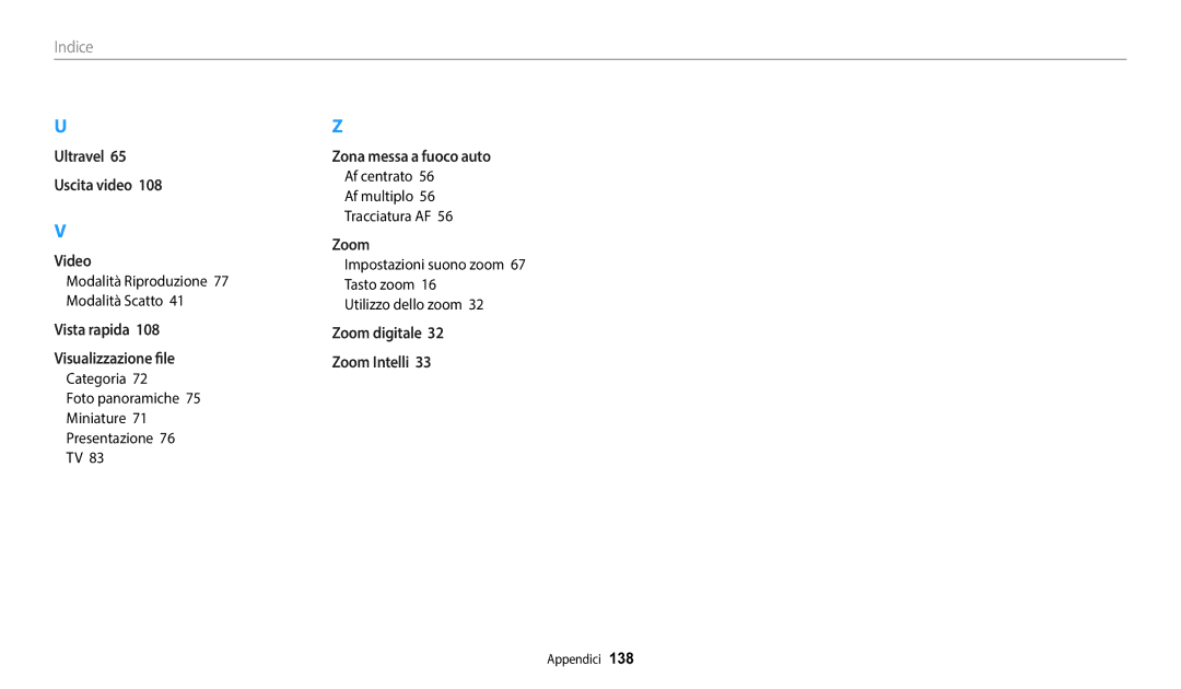 Samsung EC-WB50FZBPWE1 manual Modalità Riproduzione 77 Modalità Scatto, Af centrato Af multiplo Tracciatura AF 