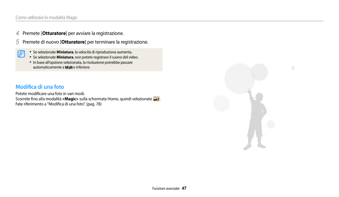 Samsung EC-WB50FZBPWE1 manual Modifica di una foto 