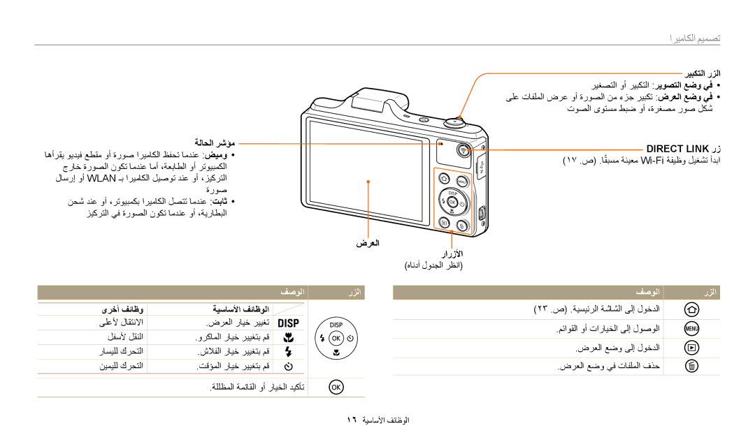 Samsung EC-WB50FZDDRME, EC-WB50FZDDWME, EC-WB50FZBPRDZ, EC-WB50FZBPWDZ, EC-WB50FZDDBME manual تصميم الكاميرا, فصولا رزلا 