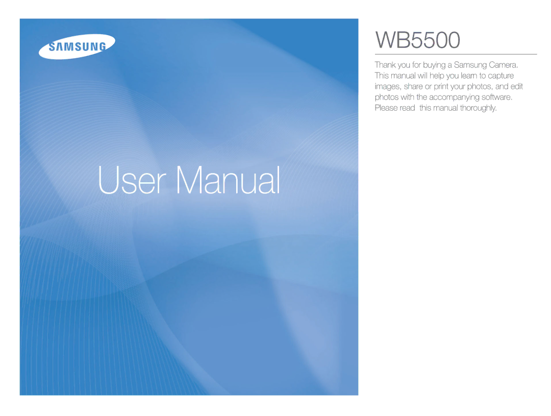 Samsung EC-WB5500BPBE1, EC-WB5500BPAE1, EC-WB5500BPBIT, EC-WB5500BPASA, EC-WB5500BPBIL, EC-WB5500BPBSA, EC-WB5500BPBE3 manual 