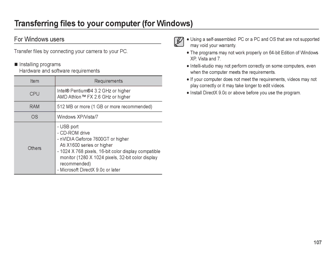 Samsung EC-WB5500BPARU, EC-WB5500BPAE1, EC-WB5500BPBE1 Transferring files to your computer for Windows, For Windows users 