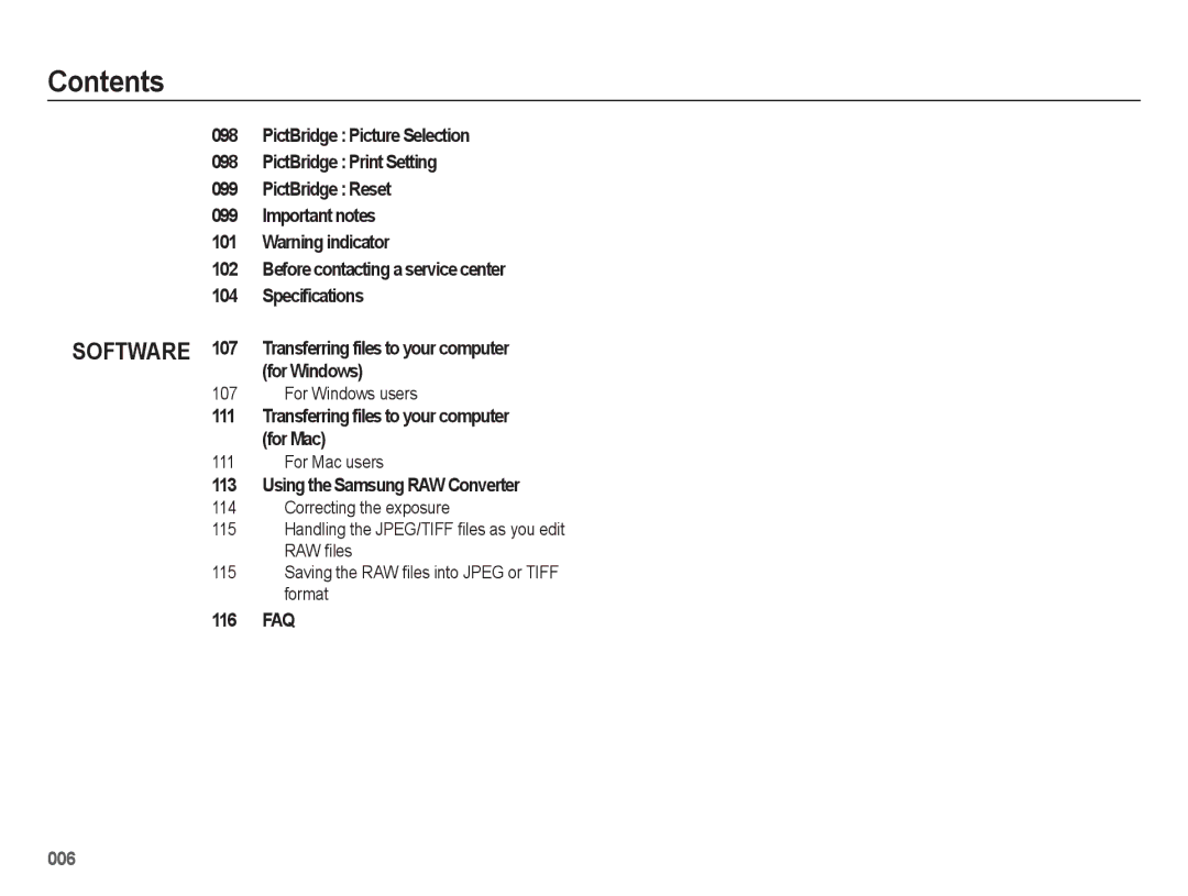 Samsung EC-WB5500BPBE2 manual Transferring files to your computer for Mac, Using the Samsung RAW Converter, 116 FAQ 