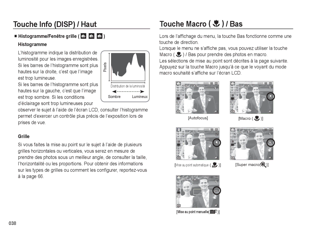Samsung EC-WB5500BPBE1, EC-WB5500BPAE1 manual Touche Macro / Bas, Est trop lumineuse 