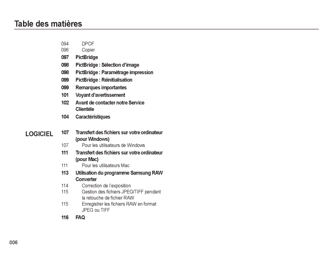 Samsung EC-WB5500BPBE1, EC-WB5500BPAE1 manual Logiciel 