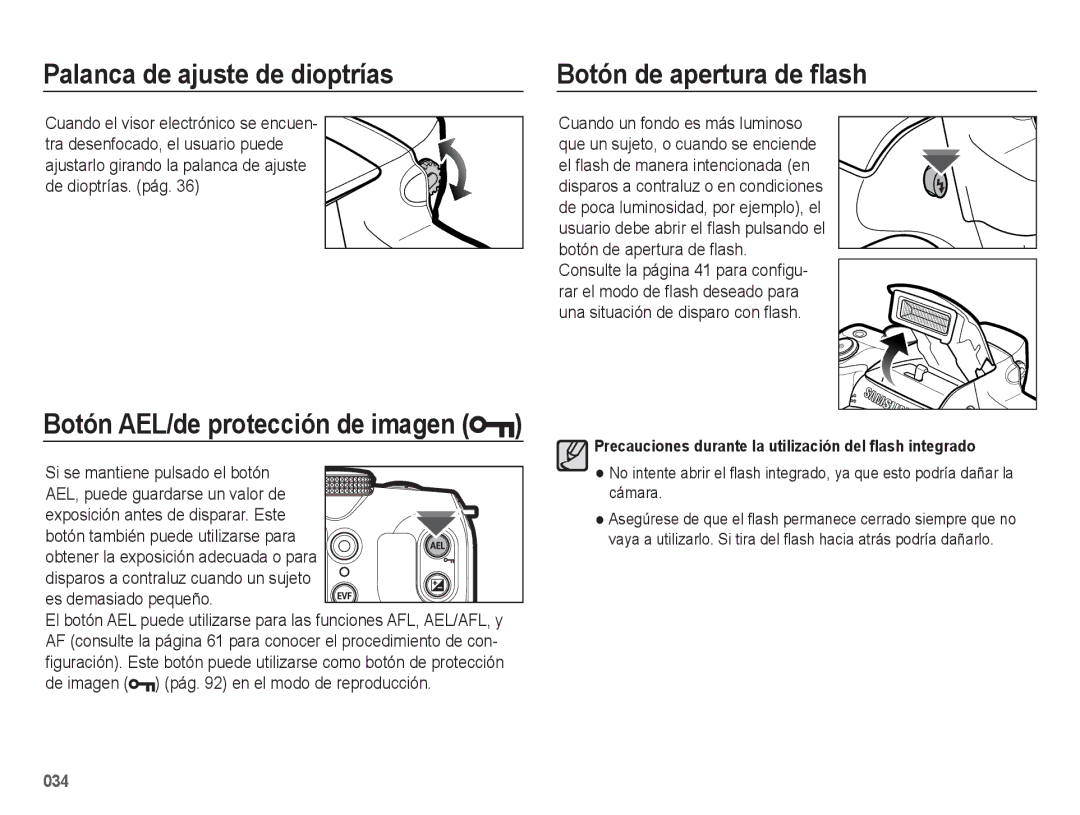 Samsung EC-WB5500BPBE1 manual Palanca de ajuste de dioptrías, Si se mantiene pulsado el botón, Es demasiado pequeño 