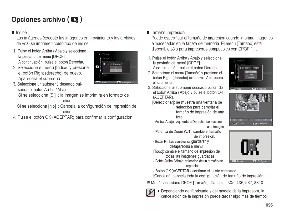 Samsung EC-WB5500BPAE1, EC-WB5500BPBE1 manual El botón Right derecho de nuevo, Aparecerá el submenú, Tamaño impresión 